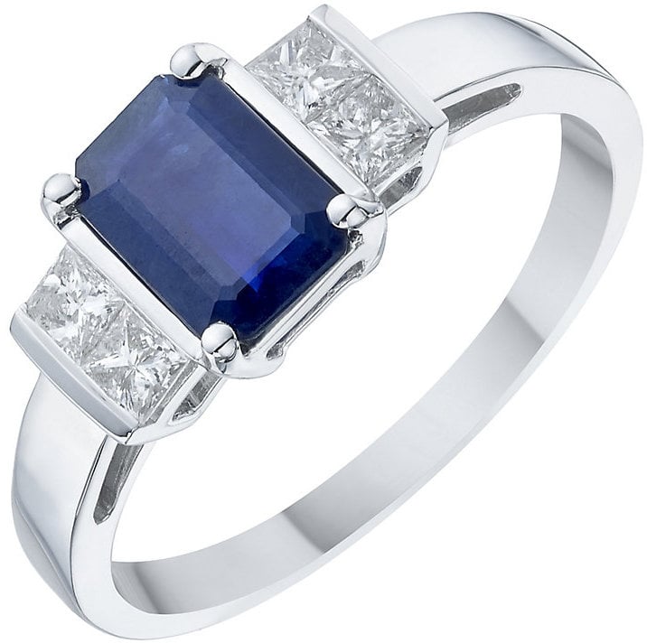 18ct White Gold Diamond & Sapphire Ring