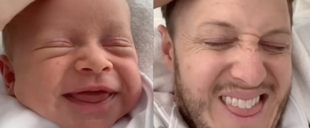 Please Appreciate This Side-by-Side Video of a Dad Imitating His Newborn's Milk-Drunk Faces