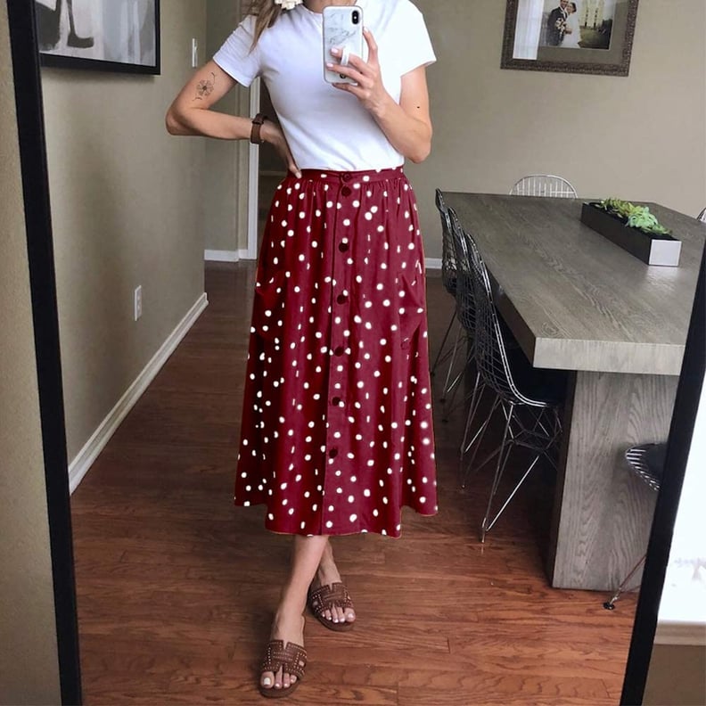 Exlura Polka Dot A Line Skirt