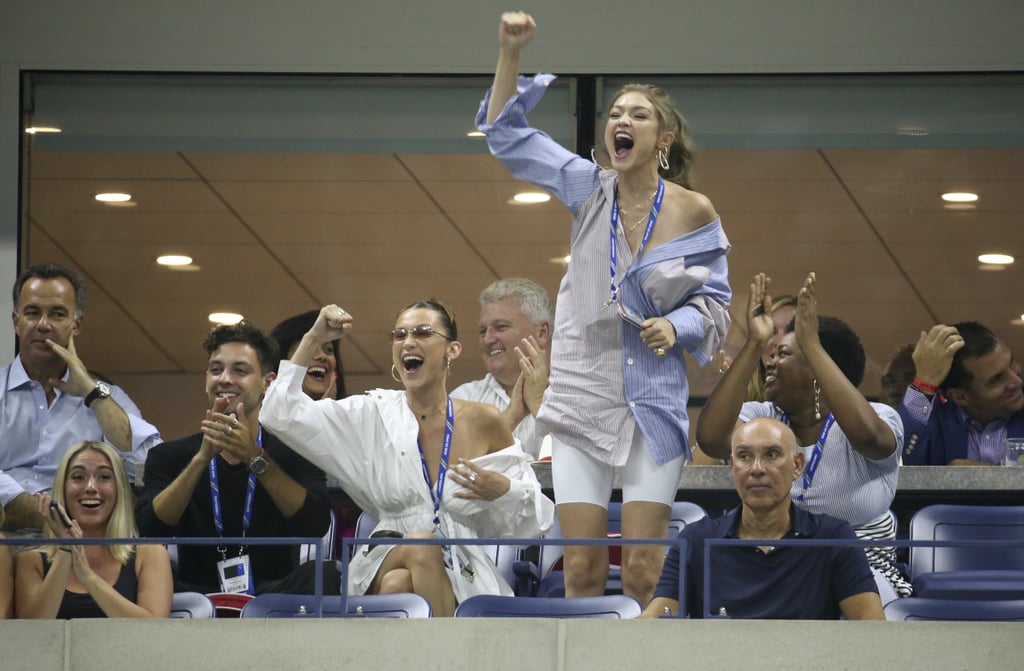 Gigi and Bella Hadid at US Open in Button-Downs 2018