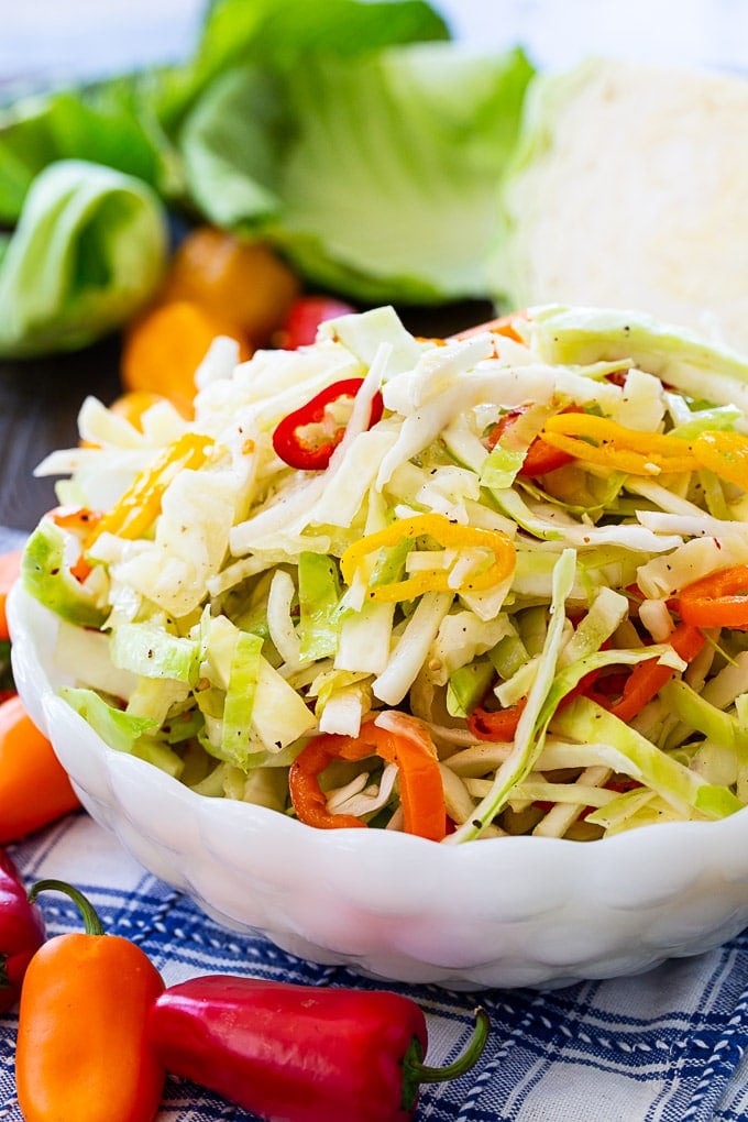 Marinated Cabbage and Sweet Pepper Slaw Salad Recipes That Don't Use