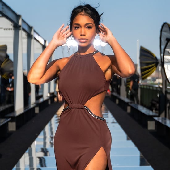 Lori Harvey Wears Brown Cutout Dress to NYFW Show