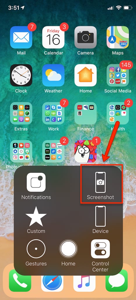 screen snapshot on iphone