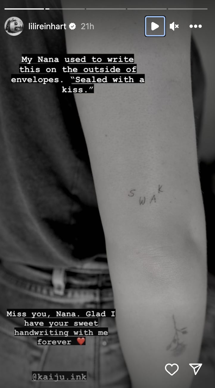 丽丽莱因哈特的“SWAK”纹身
