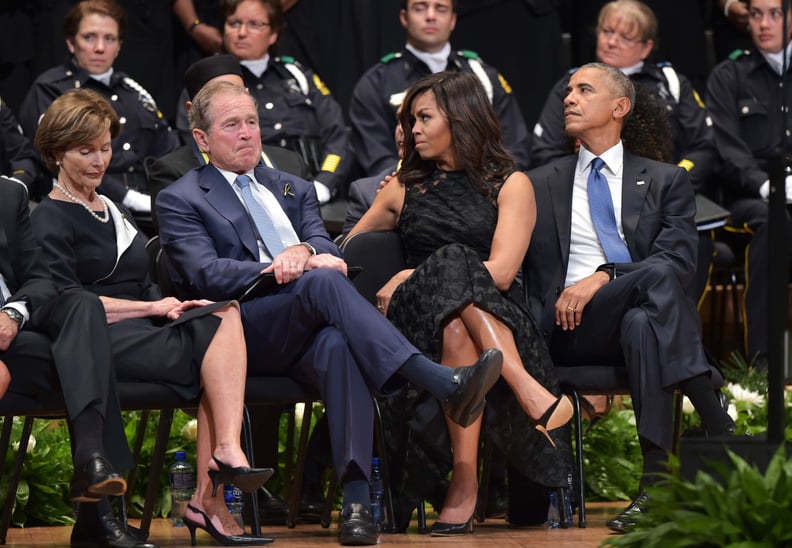 Encouraging healing at the slain Dallas police officers' memorial service in 2016