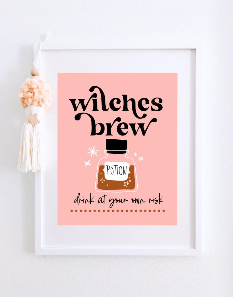 Witches Brew Printable Pink Halloween Decor