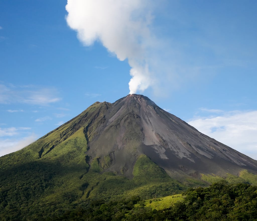 Helicopter Over a Volcano in Hawaii