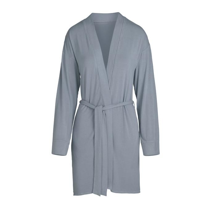 Skims Sleep Robe in Slate Kim Kardashian Released a Skims Sleepwear