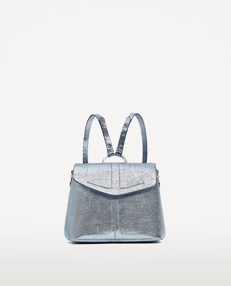 Metallic Backpack With Ring