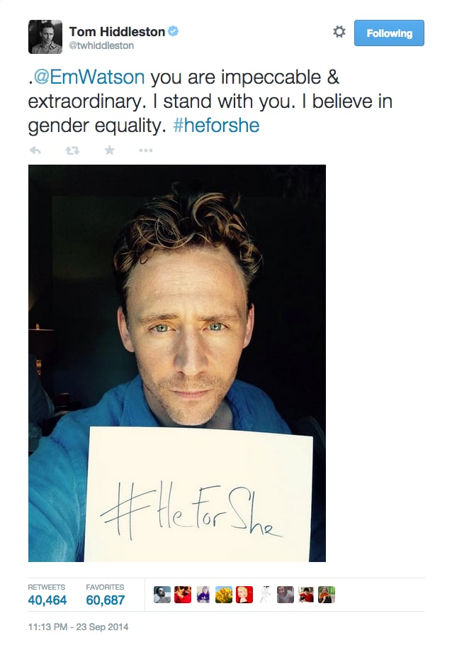 Tom Hiddleston Supported Emma Watson's Empowering Speech on Feminism