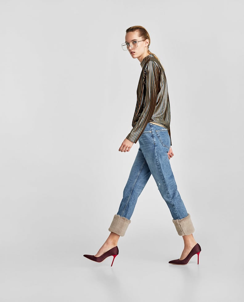 Zara Real Vintage High Rise Textured Jeans