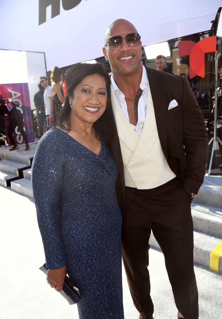 Dwayne Johnson and His Mom at Hobbs and Shaw LA Premiere