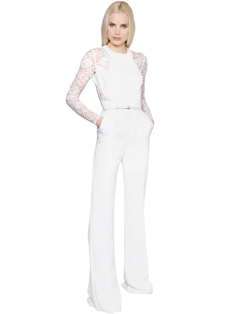 Elie Saab Lace and Crepe Jumpsuit ($3,885) | White Jumpsuits | POPSUGAR ...