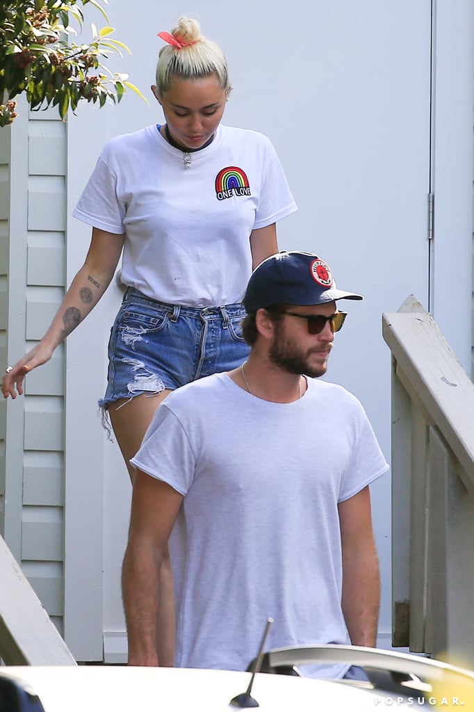 Miley Cyrus and Liam Hemsworth Having Lunch in Australia