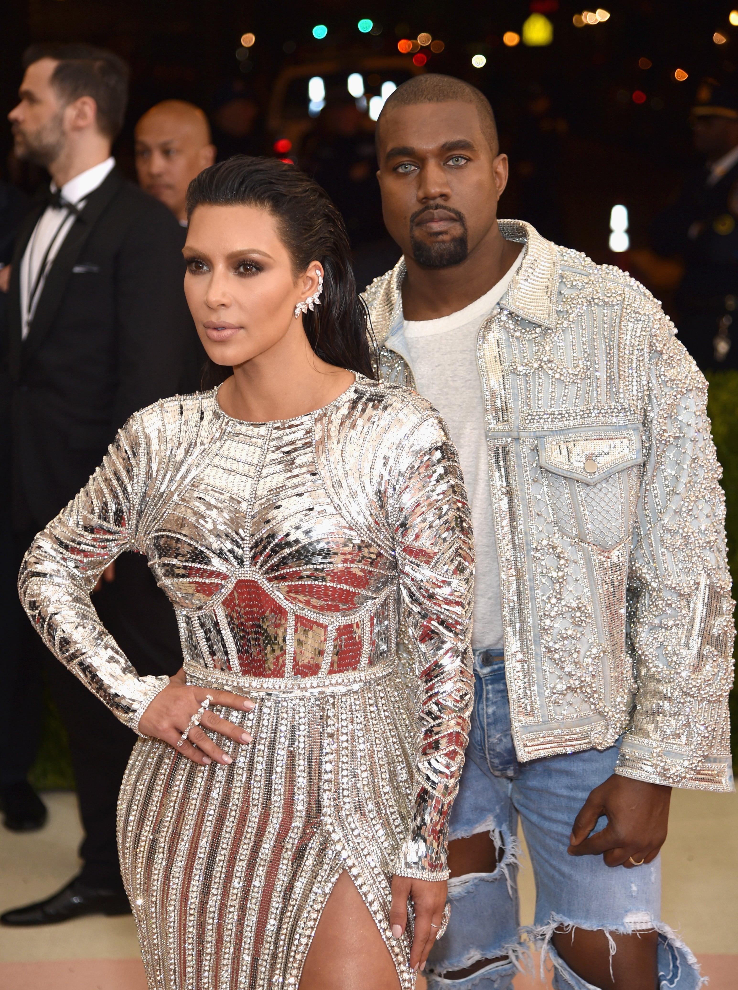 Kim Kardashian Brows and Kanye West Blue Eyes 2016 Met Gala | PS Beauty, image size:3089x4144