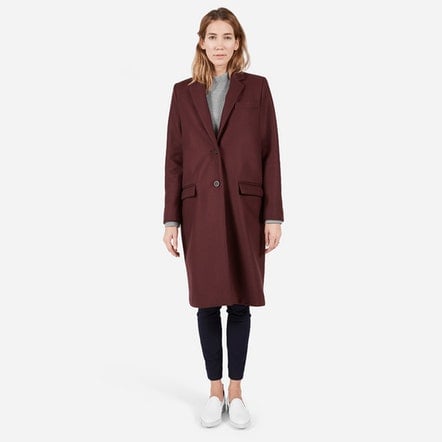 Wool Overcoat, Burgundy