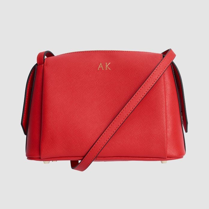 TDE Red Structured Cross Body Bag