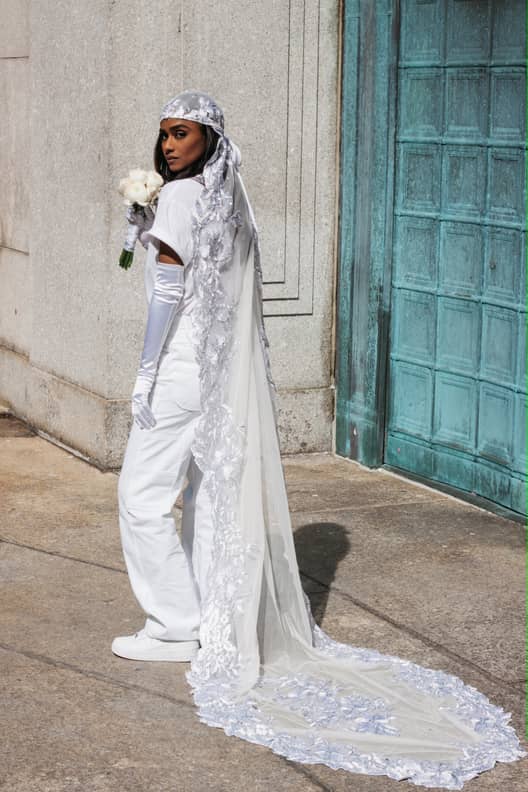 Brides Vashtie and Elaine Welteroth's Quarantine Weddings: Stoop  Celebrations and Durag Veils – Fashion Bomb Daily