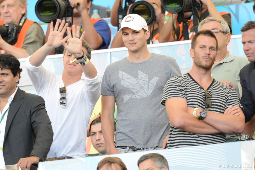 Ashton Kutcher and Tom Brady hung out together in the stands.