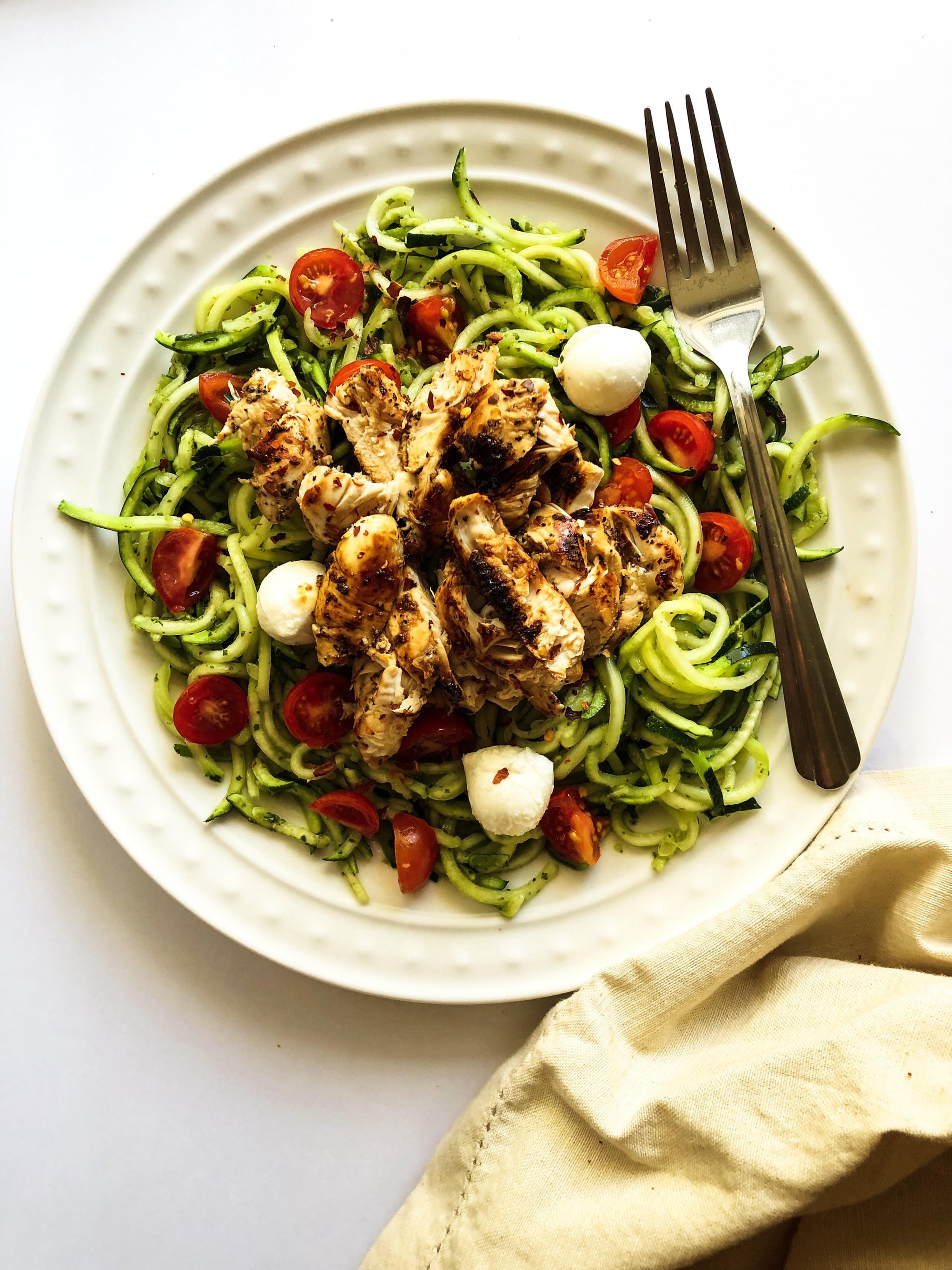 Low-Carb Chicken Pesto Pasta Salad Recipe | POPSUGAR Fitness