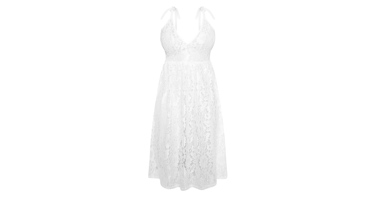 white lace strappy dress
