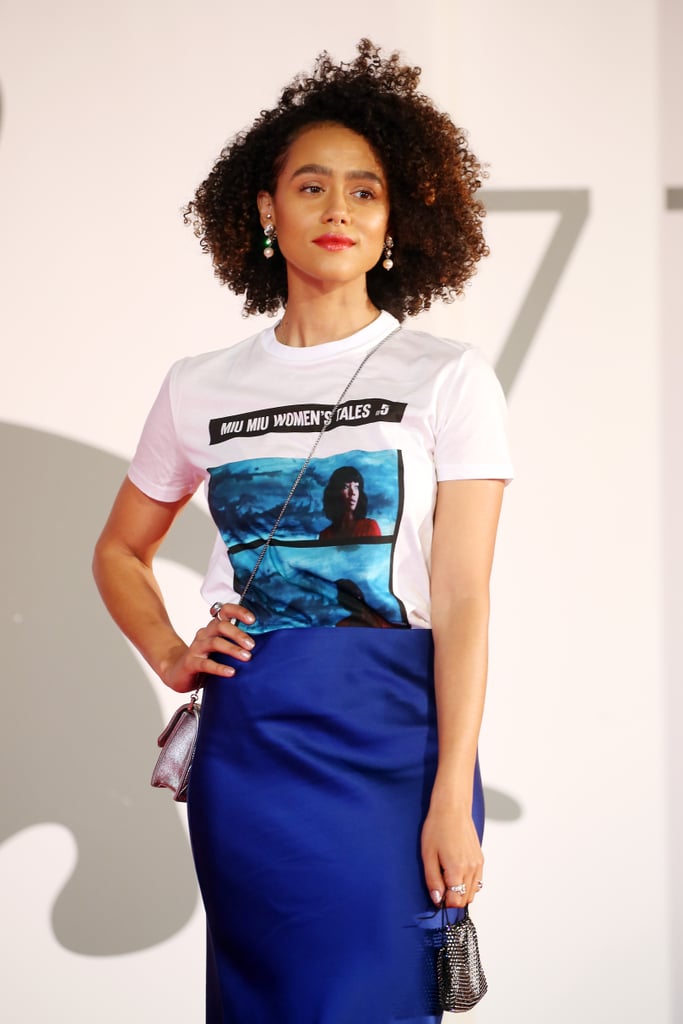 Nathalie Emmanuel Crystal Face Mask at Venice Film Festival