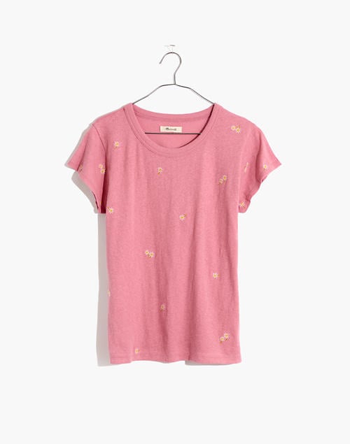 Daisy Embroidered Perfect Vintage Tee