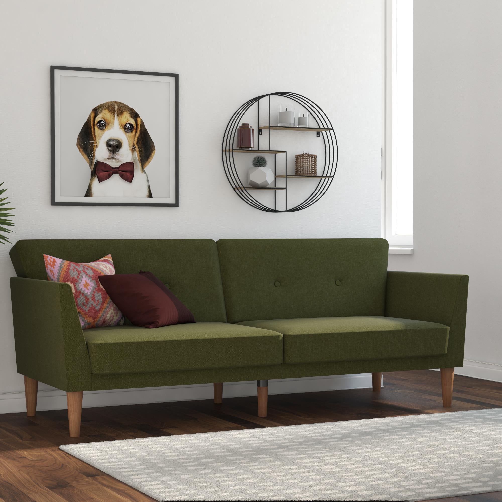 Novogratz Regal Futon Mid Century Sofa Bed Tiny Living Room