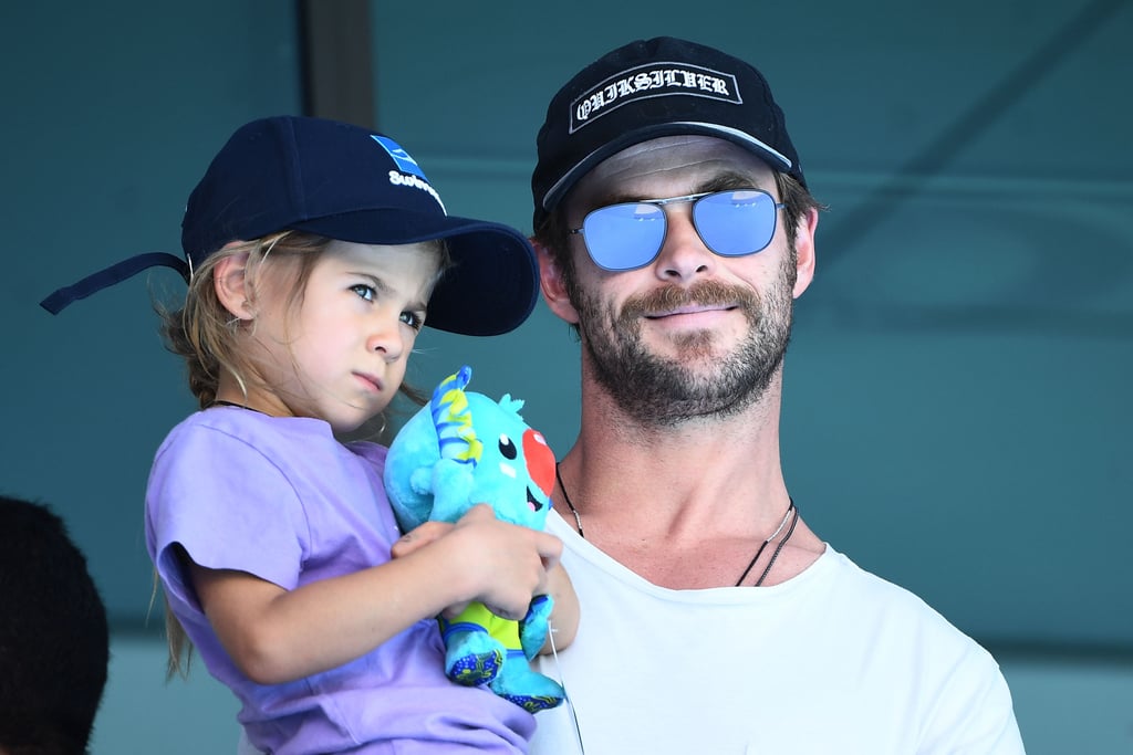 Chris Hemsworth and Daughter India Commonwealth Games 2018