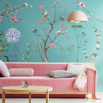 Jungle Lily Peel and Stick Mural  RoomMates Decor