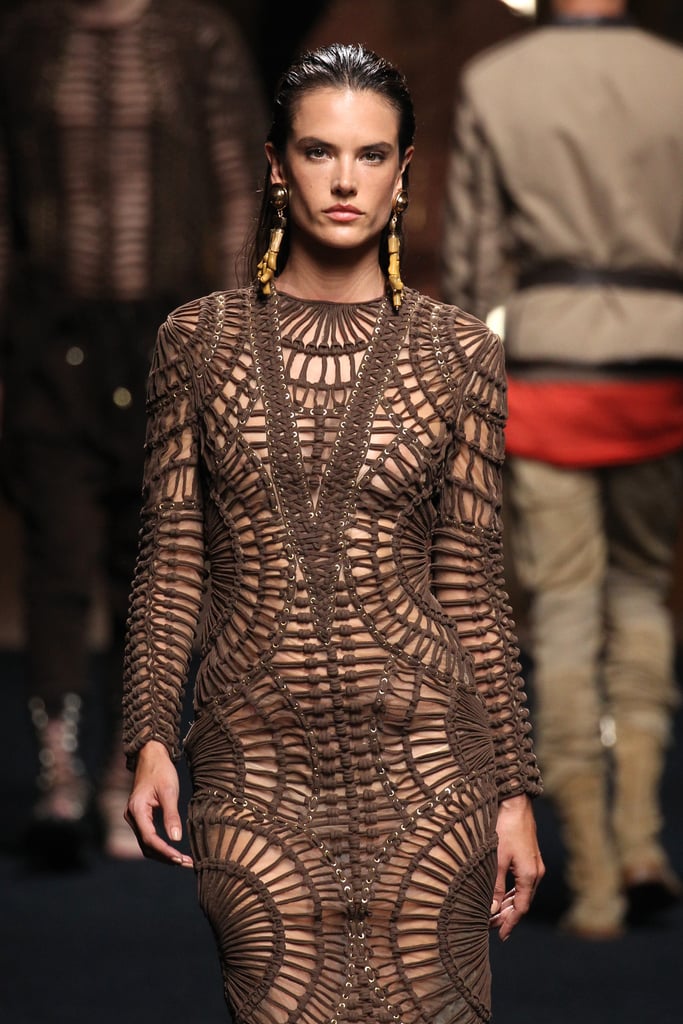 Alessandra Ambrosio Walks Balmain Men's Fashion Show