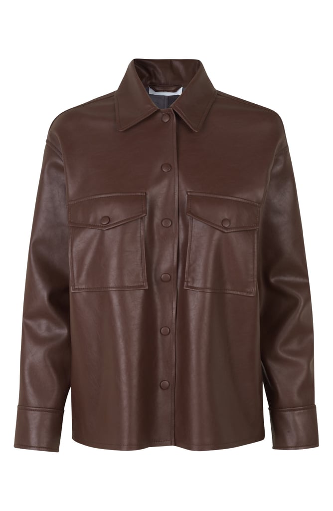 Samsoe Samsoe Shereen Faux Leather Overshirt