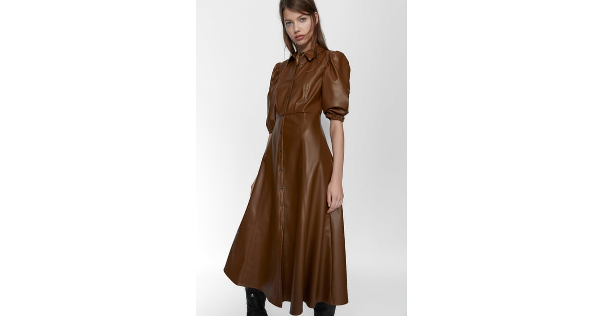 zara faux leather baggy pants