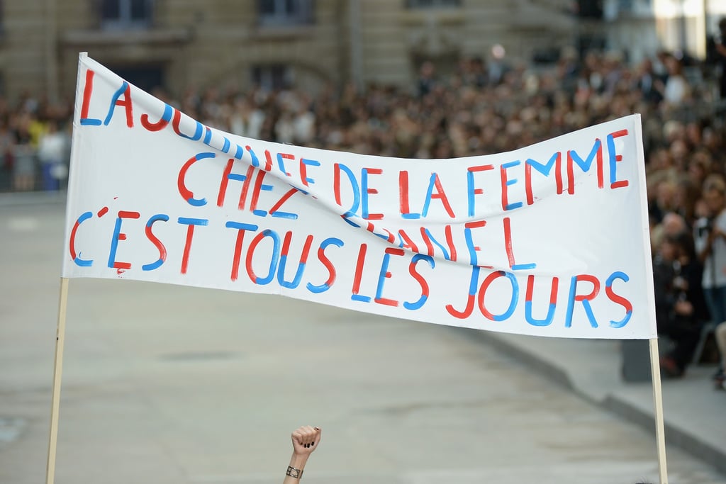 Chanel Spring 2015 Fashion Show Protest Pictures
