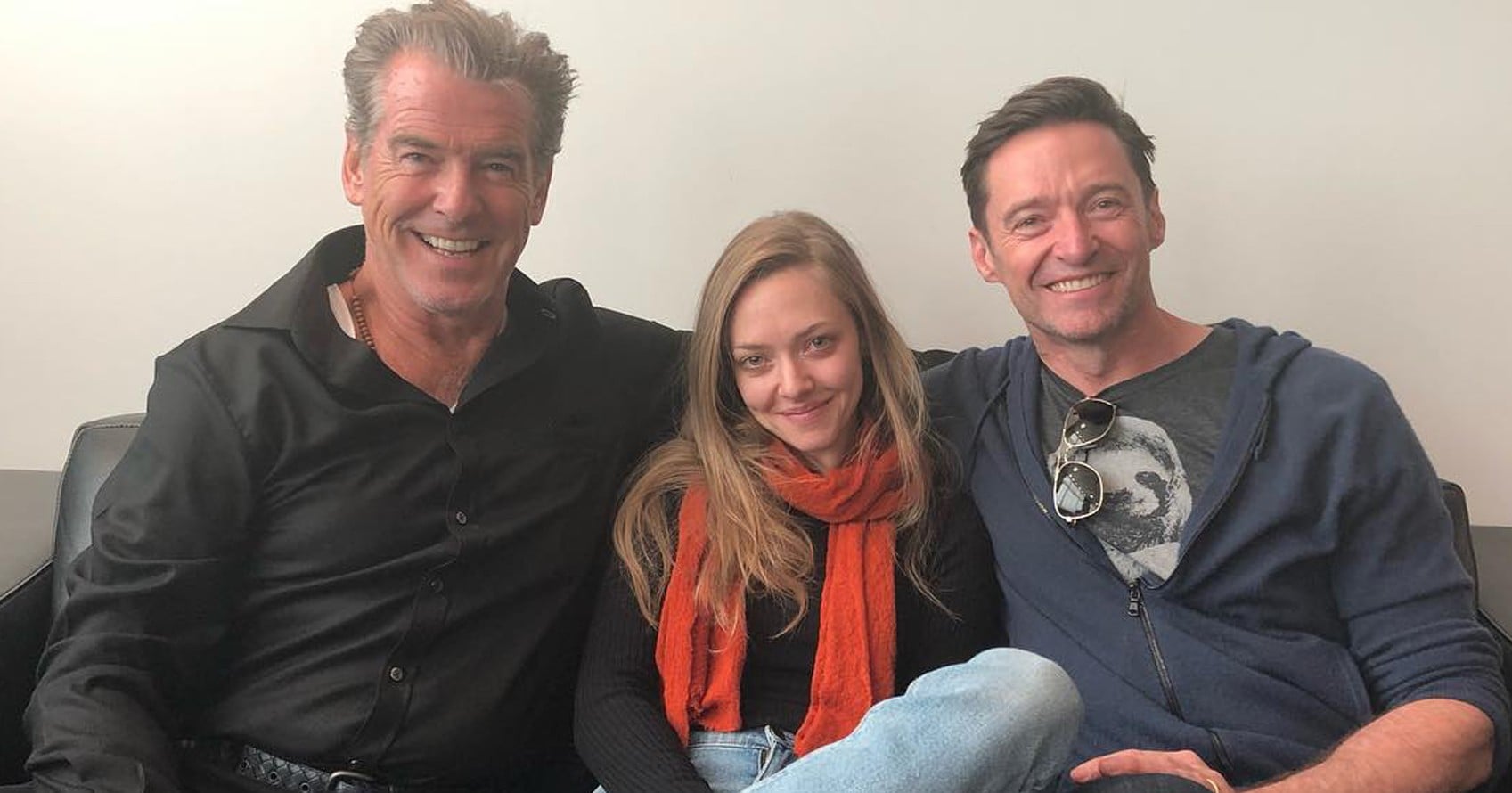 Pierce Brosnan Photo With Amanda Seyfried and Hugh Jackman PS Celebrity