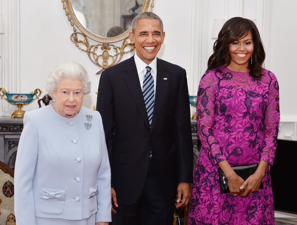 Michelle Obama Oscar de la Renta Dress in London April 2016