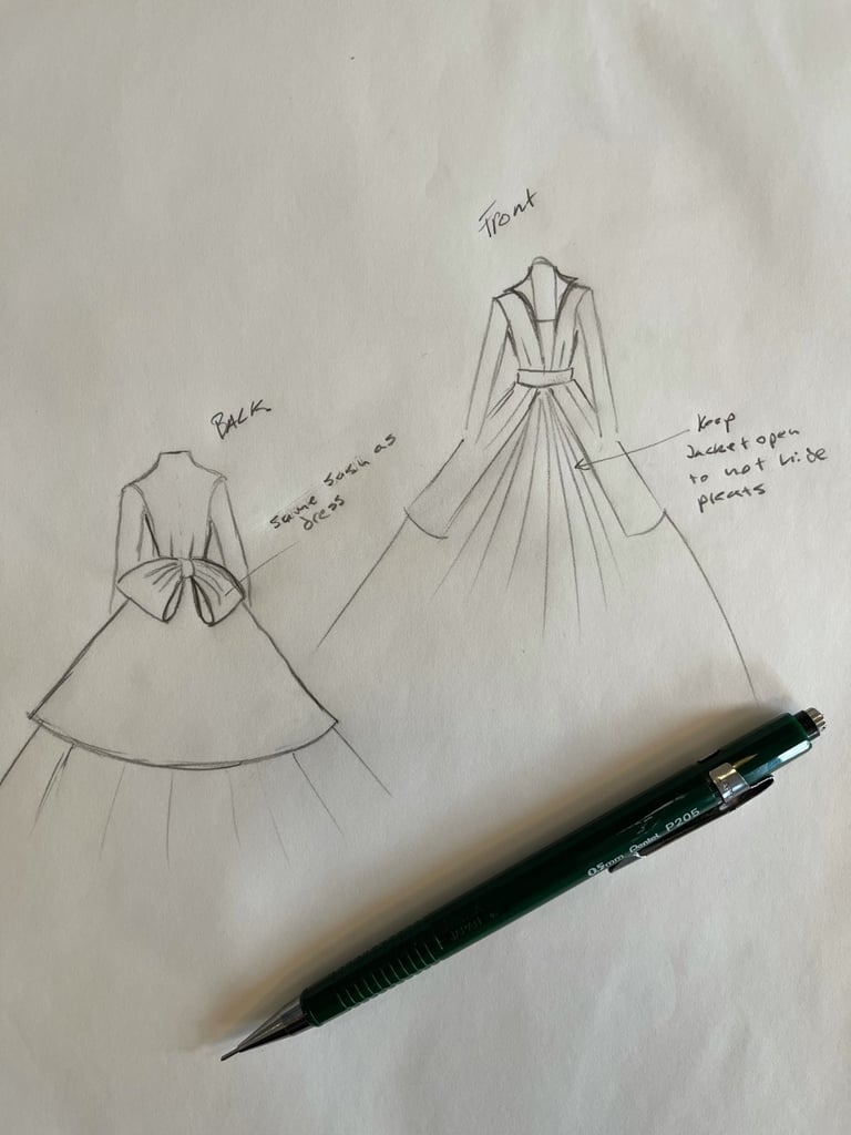 Sarah's Sketch of Her Wedding Coat