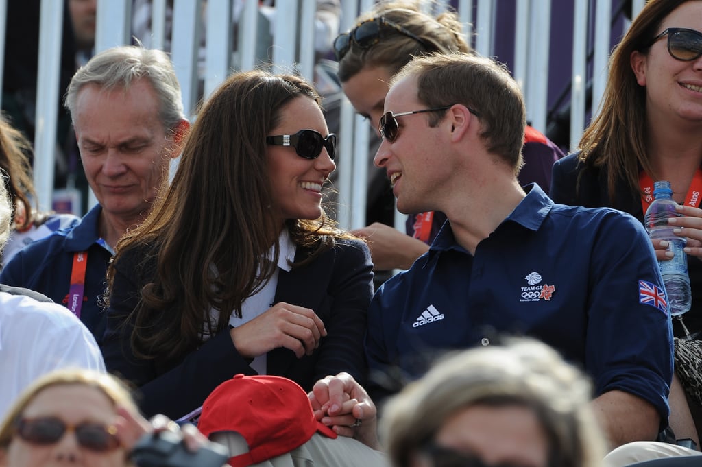 Kate Middleton and Prince William stole a sweet moment in the crowd during the Summer 2012 Olympics in London.