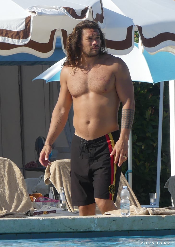 Jason Momoa Shirtless With Lisa Bonet in Venice June 2019