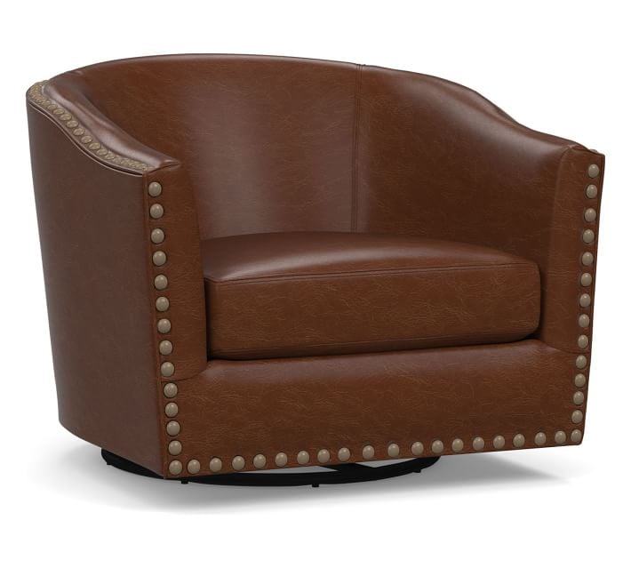 Harlow leather swivel armchair hotsell