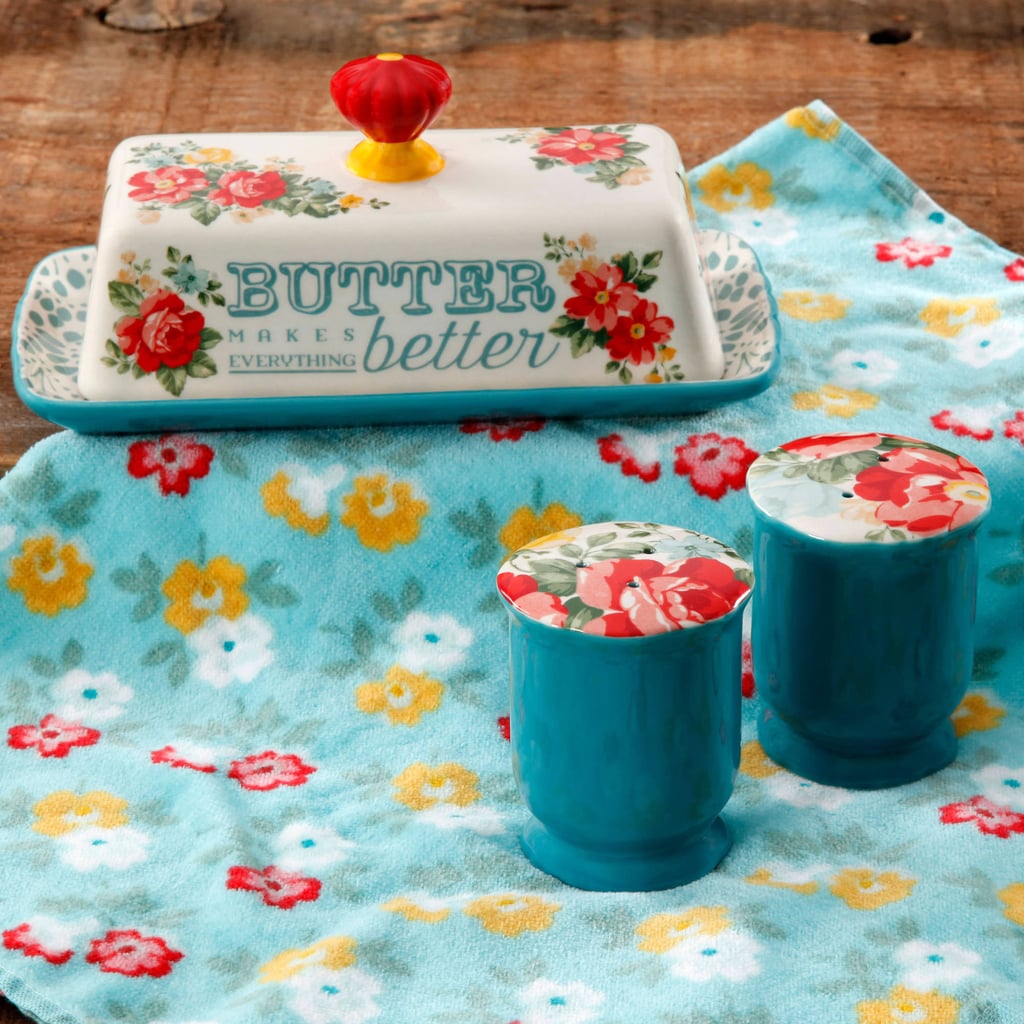 The Pioneer Woman Vintage Floral Salt and Pepper and Butter Dish Set ($10)
