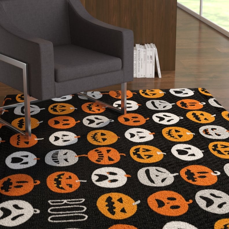 A Fun Area Rug: Jill Boo Pumpkin Black/Orange Area Rug