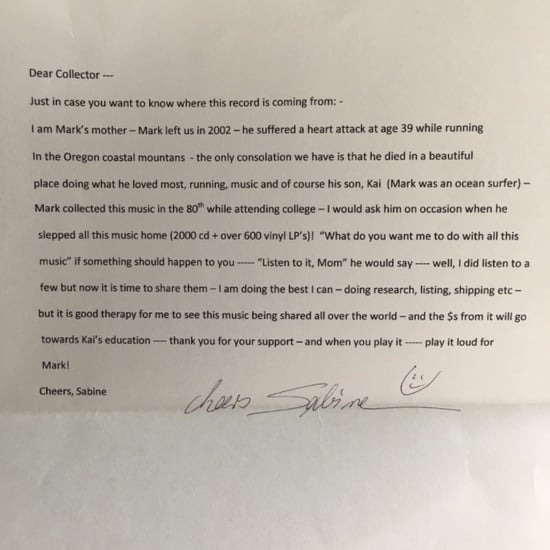 Man Finds Sweet Note in Record Vinyl Sleeve