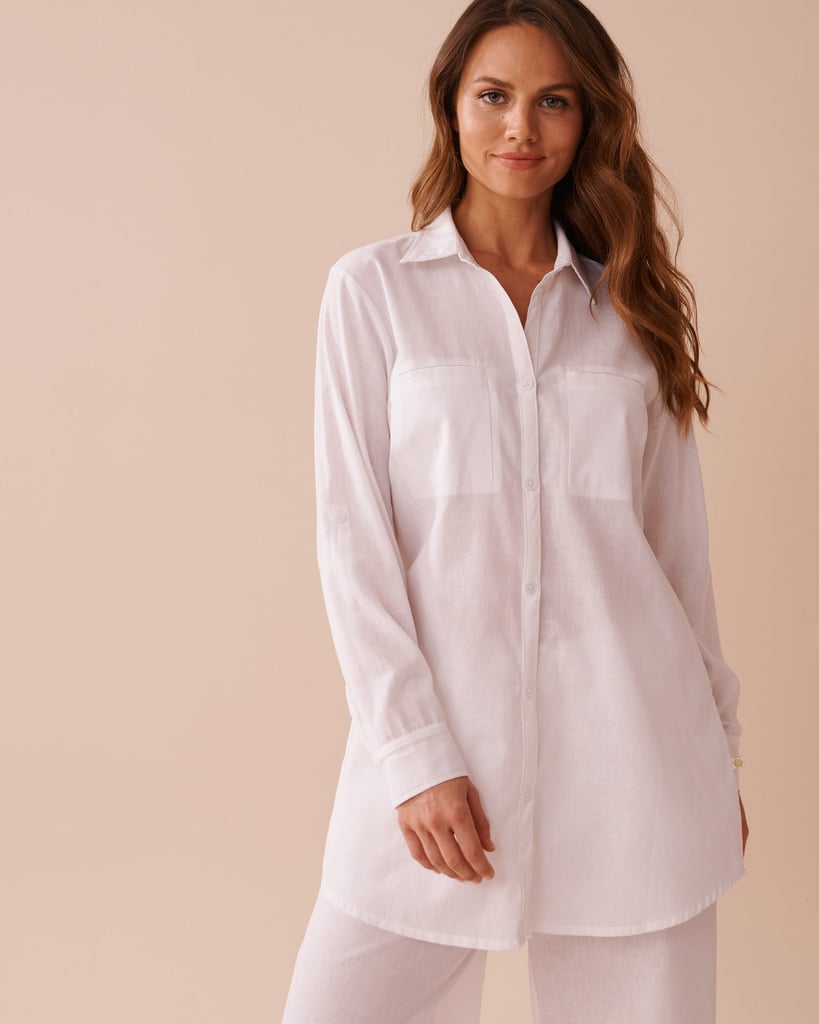 la Vie en Rose Cotton-Linen Blend Long Shirt