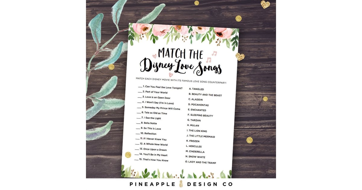 pics Disney Love Songs Matching Game love song printable matching game