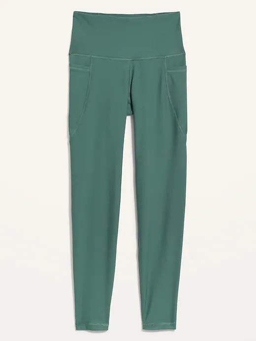 High-Waisted PowerSoft 7/8-Length Side-Pocket Leggings in Forest Shade