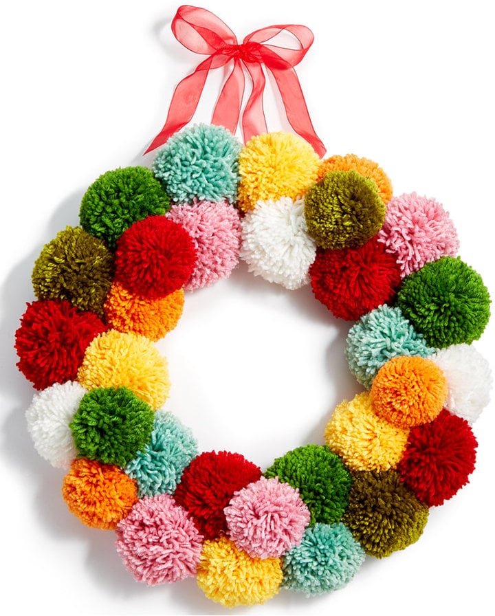 Yarn Ball Pom Pom Wreath