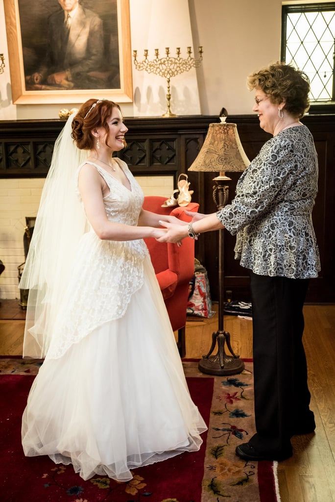 Julia and her mother before the ceremony.