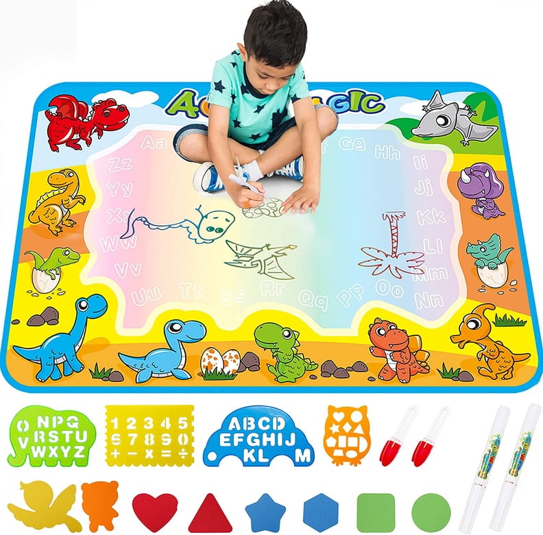 A Drawing Mat For Three Year Old: Free to Fly Large Aqua Drawing Mat