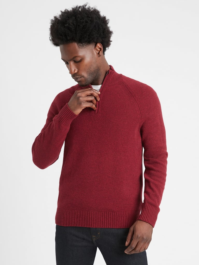 Banana Republic Italian Wool-Blend Half-Zip Sweater